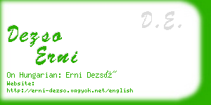 dezso erni business card